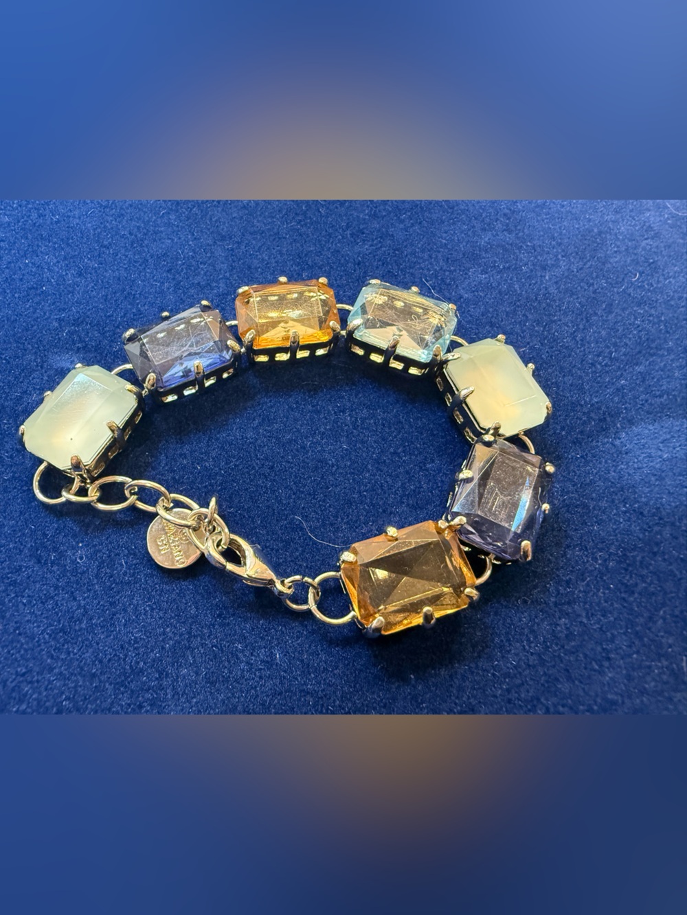 R.J. Graziano Statement Bracelet Multi Stone Gold Tone - Picture 3 of 15